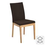 Chaise capitonnée Vallenar II Cuir véritable - Marron foncé