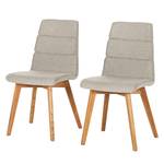 Chaises rembourrées Vallrun (lot de 2) Tissu / Chêne massif - Cappuccino