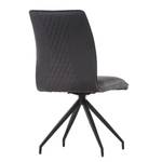 Gestoffeerde stoelen Wellstead (2 stuk) microvezel/metaal - antracietkleurig/zwart - Antracietkleurig/zwart