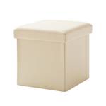 Gestoffeerde zitkubus Cube (met deksel) kunstleer - beige