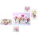 Impression d’art Flower Love II Rose foncé - Blanc - Textile - 70 x 50 x 4 cm
