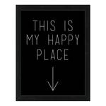 Impression d’art This Happy Place Noir - Blanc - Papier - 45 x 35 x 3.2 cm