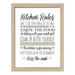 Bild Kitchen Rules Schwarz - Weiß - Papier - 45 x 35 x 3.2 cm