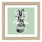 Impression d’art Pineapple I Vert - Blanc - Papier - 35 x 35 x 3.2 cm