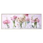 Bild Flowers Mix Grün - Pink - Papier - 81 x 31 x 3 cm