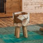 Tabouret Ranch Ziege Marron - Peau - Bois/Imitation - Hauteur : 45 cm