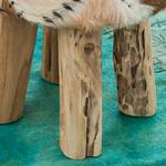 Tabouret Ranch Ziege Marron - Peau - Bois/Imitation - Hauteur : 45 cm