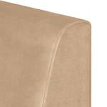 Chaise longue Blomma beige fluweel - armleuning vooraanzicht rechts - Notenboomhout