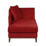 Chaise longue Blomma rood fluweel - armleuning vooraanzicht rechts - Notenboomhout