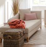 Chaise longue Blomma geweven stof - Beige - Armleuning vooraanzicht links - Eik