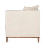 Chaise longue Blomma beige geweven stof - armleuning vooraanzicht rechts - frame: notenboomhoutkleurig