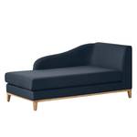 Chaise longue Blomma geweven stof - Donkerblauw - Armleuning vooraanzicht rechts - Eik