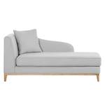 Chaise longue Blomma geweven stof - Grijs - Armleuning vooraanzicht links - Eik