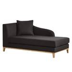 Chaise longue Blomma geweven stof - Grijsbruin - Armleuning vooraanzicht links - Eik