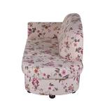 Chaise longue Henry beige geweven stof - bloemenmotief - armleuning vooraanzicht links