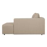 Longchair Mandalay geweven stof Stof Zahira: Beige-Grijs - Armleuning vooraanzicht links