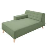 Chaise longue Nordic Chic geweven stof - Stof TUS: 5 pistaccio - Armleuning vooraanzicht links