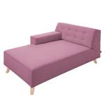 Chaise longue Nordic Chic geweven stof - Stof TUS: 28 fuchsia - Armleuning vooraanzicht links