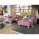 Chaise longue Nordic Chic geweven stof - Stof TUS: 28 fuchsia - Armleuning vooraanzicht links