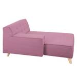 Chaise longue Nordic Chic geweven stof - Stof TUS: 28 fuchsia - Armleuning vooraanzicht links