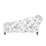 Chaise longue Colmar weefstof wit-zwart armleuning links