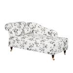 Chaise longue Colmar weefstof wit-zwart armleuning links