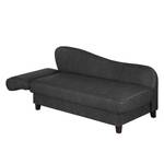 Chaise longue Revel kunstleer - Antraciet - Armleuning vooraanzicht links