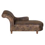 Chaise longue Solene antieke bruine leren look - armleuning vooraanzicht links