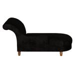 Chaise longue Solene antieke zwarte leren look - armleuning vooraanzicht links