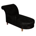 Chaise longue Solene antieke zwarte leren look - armleuning vooraanzicht links