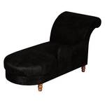 Chaise longue Solene antieke zwarte leren look - armleuning vooraanzicht links