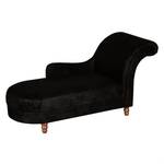 Chaise longue Solene antieke zwarte leren look - armleuning vooraanzicht links