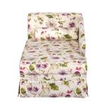 Longchair Summer Romance geweven stof - beige - gebloemd - Armleuning vooraanzicht links