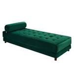 Chaise longue Tavani (met slaapfunctie) fluweel - Velours Jila: Donkergroen