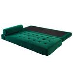 Chaise longue Tavani (met slaapfunctie) fluweel - Velours Jila: Donkergroen