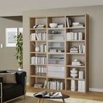 Open kast Concept III Eikenhouten look/hoogglans wit