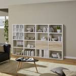 Open kast Concept VI Hoogglans wit/eikenhouten look