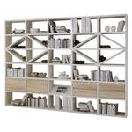 Open kast Concept XI Hoogglans wit/eikenhouten look