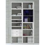 Kast Emporior II wit/zwart - Hoogglans wit/zwart - Met verlichting