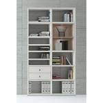 Kast Emporior II wit/eikenhoutimitatie - mat wit met verlichting - Wit/Sonoma eikenhouten look - Met verlichting