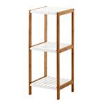 Scaffale Jakob I legno lamellare di bambù - bambù / bianco opaco - Altezza: 80 cm