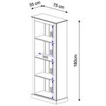 Open kast Neely III massief grenenhout - Wit/grijs