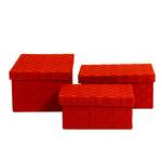 Opbergboxen I (3-delige set) Rood - Textiel - 39 x 19 x 27 cm