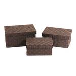 Opbergboxen II (3-delige set) Bruin - Textiel - 31 x 14 x 21 cm