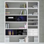 Etagère Emporior II.A Blanc / Noir - Blanc brillant / Noir - Avec éclairage