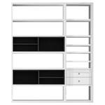 Etagère Emporior II.A Blanc / Noir - Blanc brillant / Noir - Sans éclairage