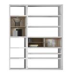 Kast Emporior II.B wit/eikenhoutimitatie - Hoogglans wit/Sonoma eikenhoutkleurig - Met verlichting