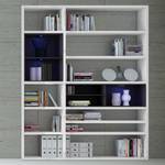 Etagère Emporior II.B Blanc / Noir - Blanc brillant / Noir - Avec éclairage