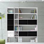 Etagère Emporior III.A Blanc / Noir - Blanc brillant / Noir - Sans éclairage