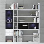 Etagère Emporior III.B Blanc / Noir - Blanc brillant / Noir - Avec éclairage